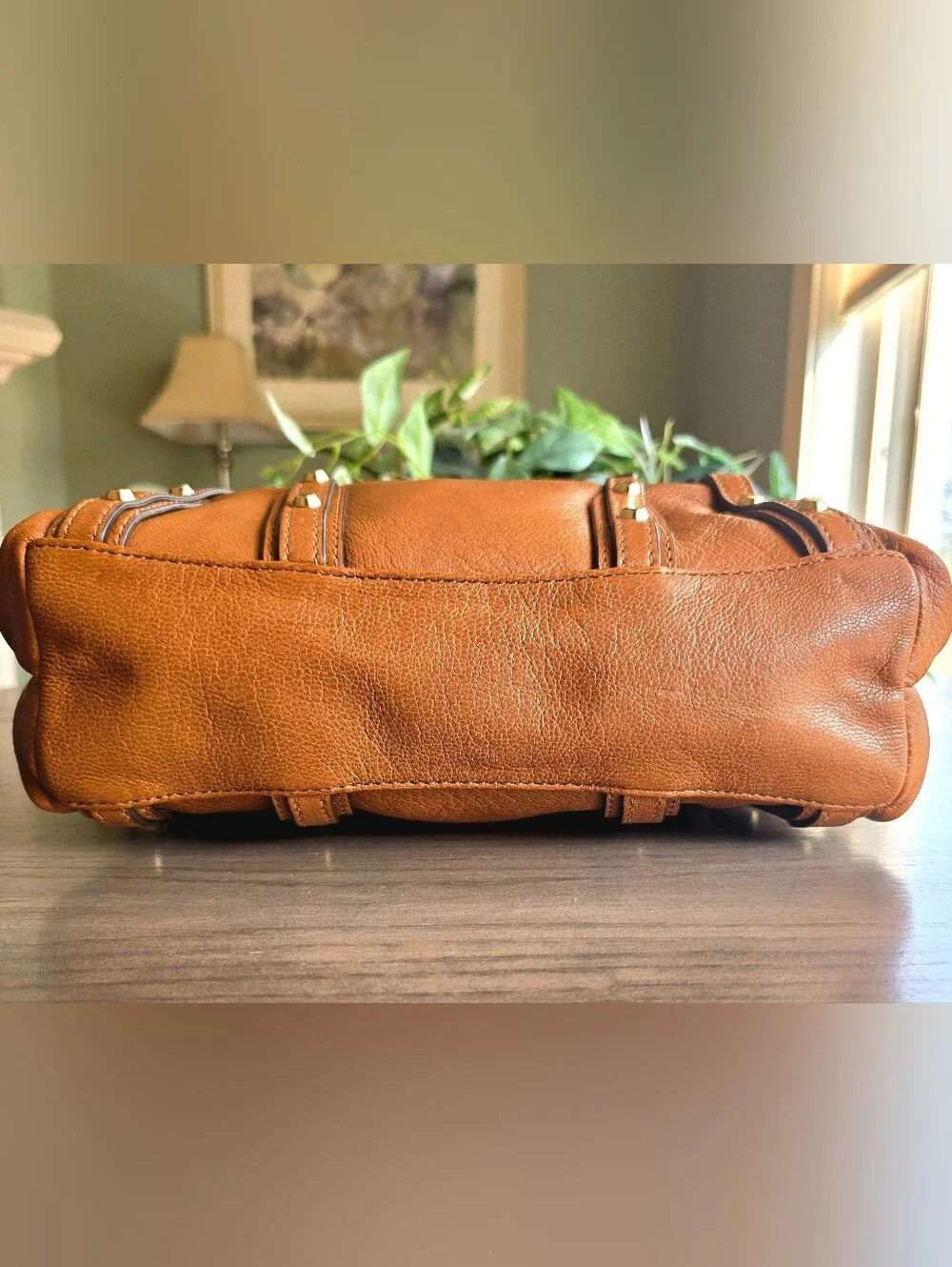 Michael Kors Medium Leigh Vintage Leather Satchel / Crossbody